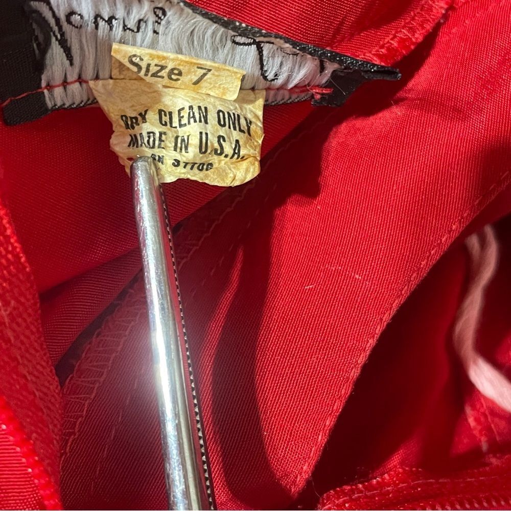 Vintage 80s Red Ruched Mini Dress Medium - Picture 9 of 13